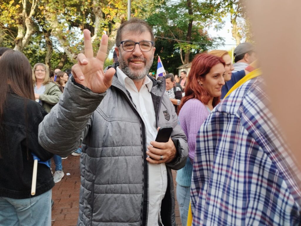 Fernando Pereira, presidente del Frente Amplio estuvo en Minas acompañando la victoria de Daniel Ximénez