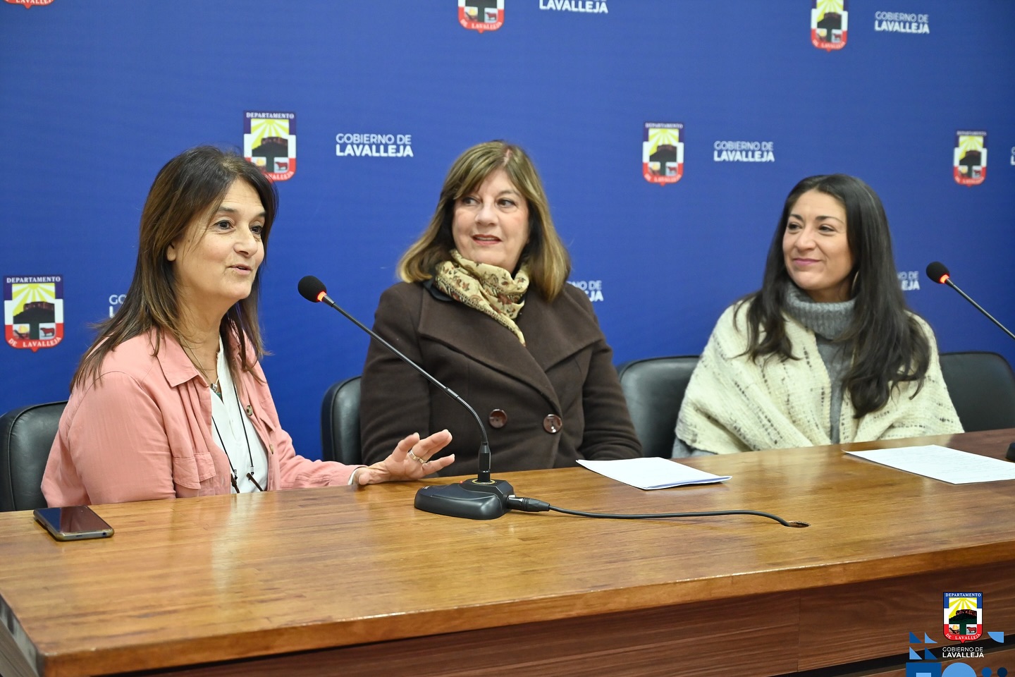 Rossana Svara, Clarisa Gallo y Blanca Martín en ronda de prensa (Foto: Prensa IDL)