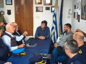 Leandro Diano y Nicolás Moreira reunidos con el ministro del Interior y autoridades de Jefatura de Policía de Lavalleja