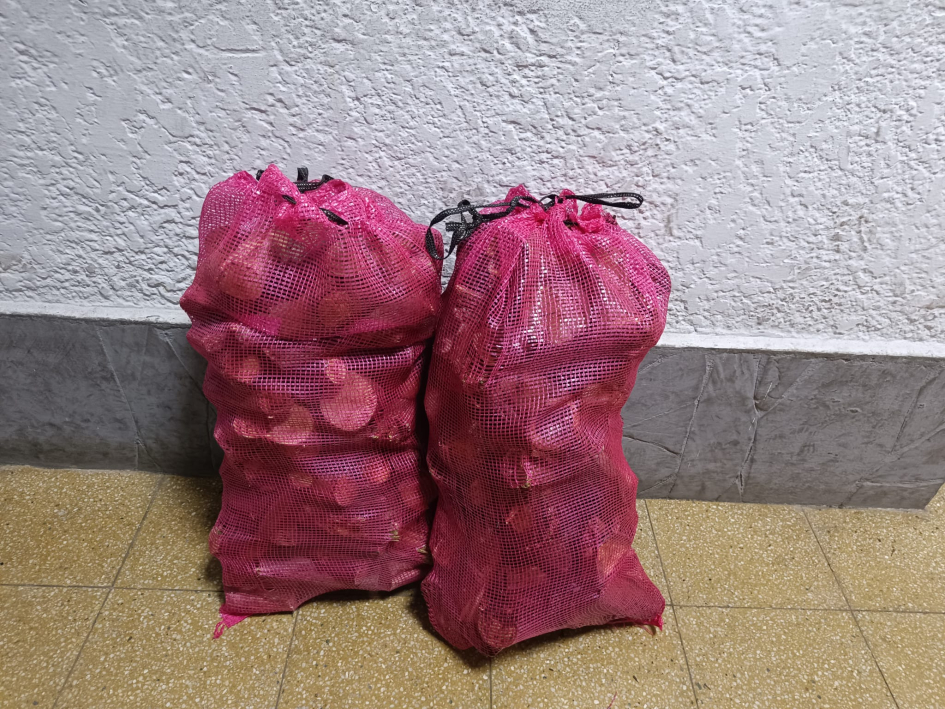 Bolsas de leña incautada a quienes la hurtaron desde una leñeria (Foto: Prensa Jefatura de Policía de Lavalleja)