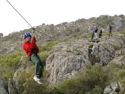 De tirolesa en El Penitente