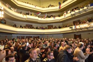 El teatro Lavalleja colmado, escuchó a Ximénez. (Foto gentileza de Oficina de Prensa de la IDL). 