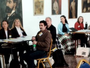 Minuanos trabajando en el encuentro. 