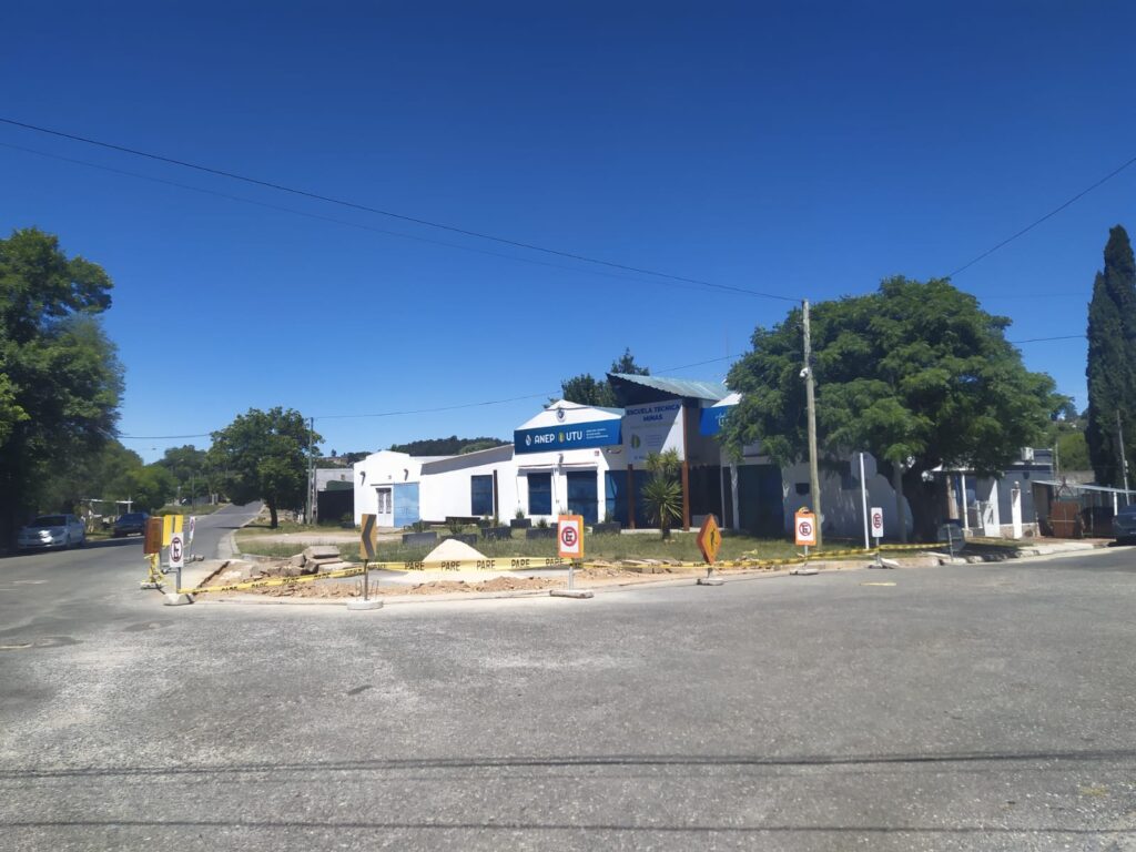 Una vista de las obras que se vienen realizando en las 5 esquinas del barrio Estación