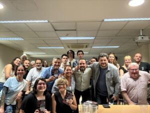 Gonzalo Leston en la presentación del libro en la Facultad de Ciencias Sociales