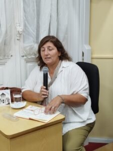 Andrea Tuana, durante la exposición en la JDL