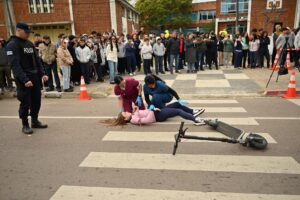Simulacro de siniestro de tránsito a modo de concientización social
