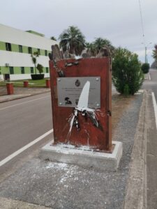 Imagen del sitio de la memoria que fue vandalizado hace unos días