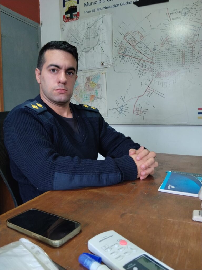 Juan Aria, jefe de Bomberos de Minas