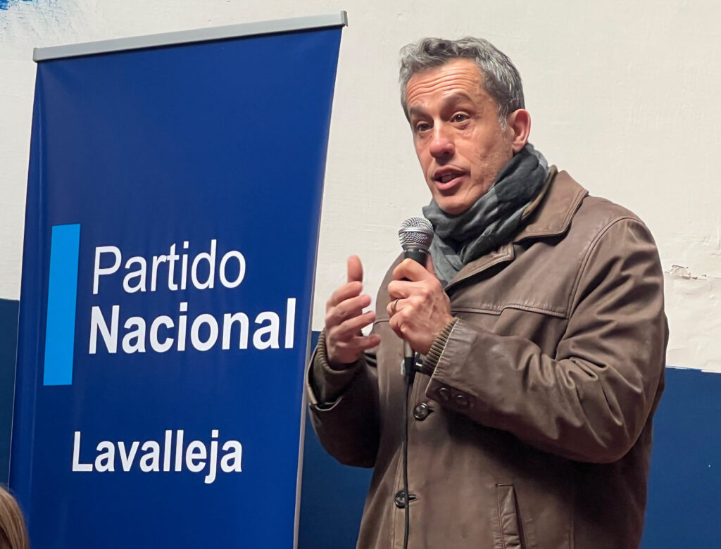 Mario García en su exposición tras ser reelegido presidente de la Departamental Nacionalista