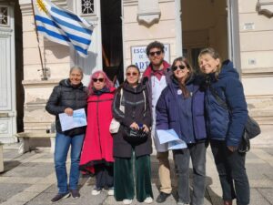 Integrantes de la Federación Uruguaya de Magisterio de Trabajadores de Educación Primaria (FUM-TEP) en Minas.