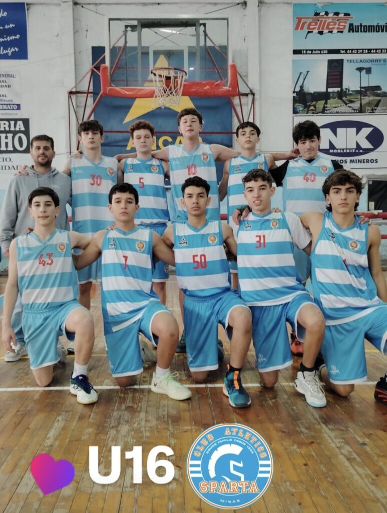 Plantel U16 de Sparta. Parados: Ricardo Ribas (DT), Byron Del Puerto, Salvador Odazzio, Serafín Ramírez, Antonio Pereira, Guillermo Larrosa. Agachados: Felipe Zuasnabar, Camilo Odazzio, Alex Meléndez, Pedro Beracochea y Camilo Seré.