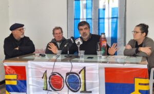 Miguel Sanz, Mario Perdomo, Óscar Andrade y Luisa Mazzoni.